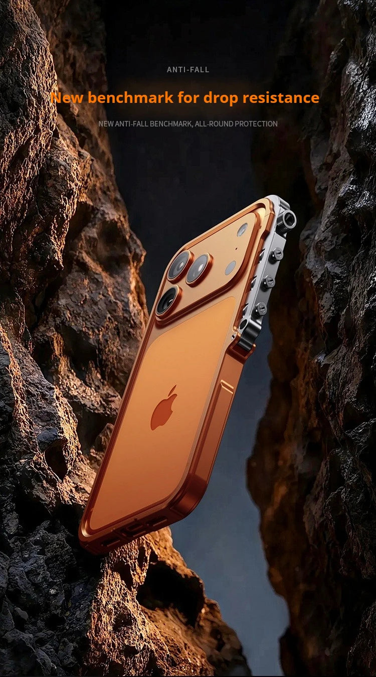 Metal Armor iPhone Case – Cyberpunk Aluminum Frame Protection