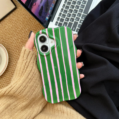 Glossy Striped iPhone Case – Slim Fashion Wave Edge Cover