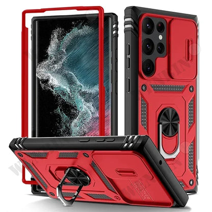 Heavy Duty Magnetic Armor Case with Kickstand for Samsung Galaxy