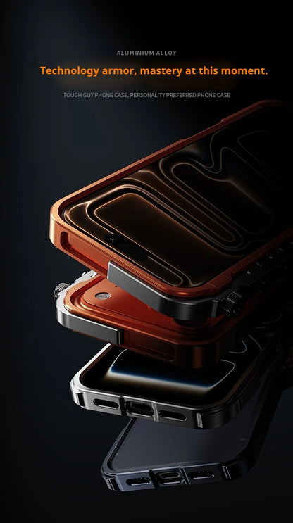 Metal Armor iPhone Case – Cyberpunk Aluminum Frame Protection