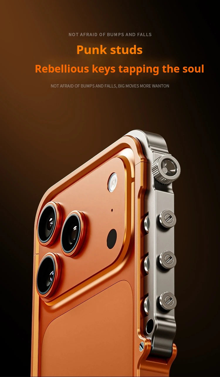 Metal Armor iPhone Case – Cyberpunk Aluminum Frame Protection