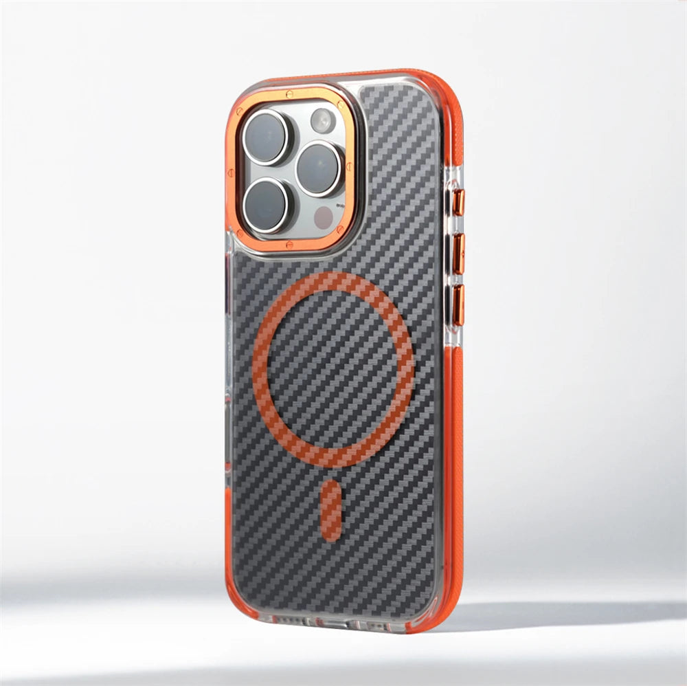Carbon Fiber Texture MagSafe Case for iPhone Pro Max Series