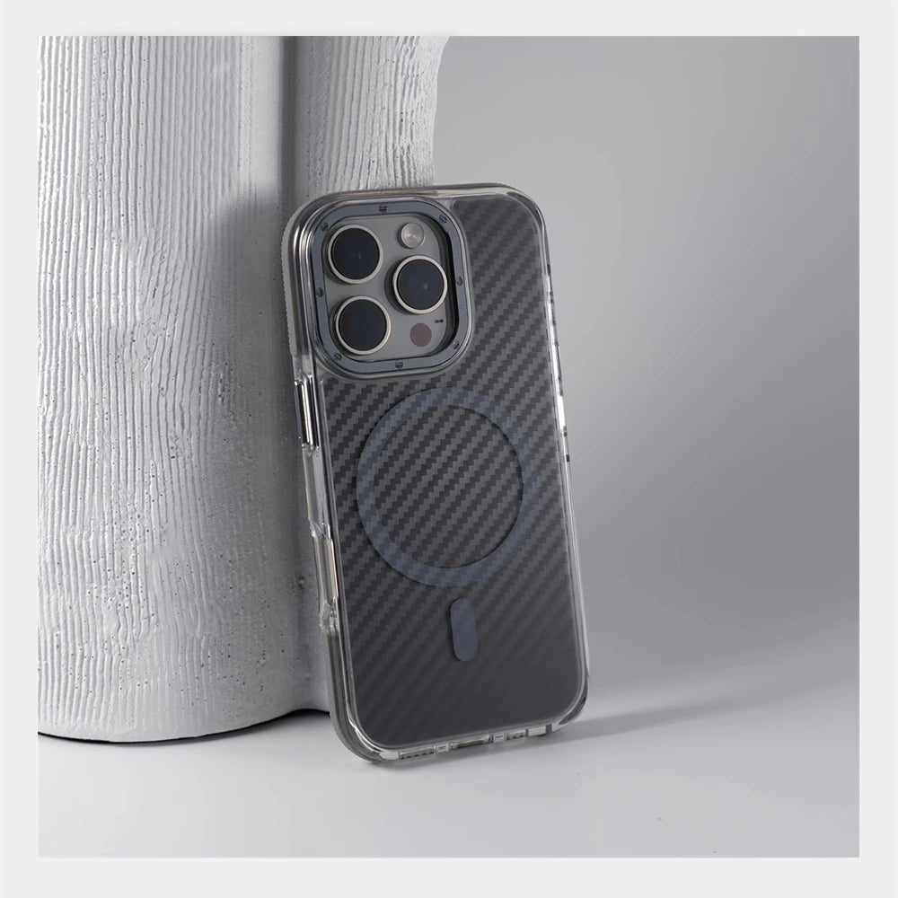 Carbon Fiber Texture MagSafe Case for iPhone Pro Max Series