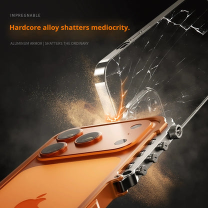 Metal Armor iPhone Case – Cyberpunk Aluminum Frame Protection